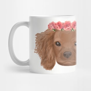 Floral Puppy Crown Mug